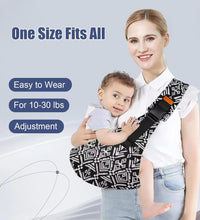 Baby Sling Carrier,Baby Carrier Newborn to Toddler,Adjustable and Lightweight Toddler Carrier(10-30Lbs),Baby Sling with Safety Buckle(Cloth,Brown)