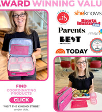 Stainless Steel Bento Lunch Box Set for Adults, Kids - Insulated Bag and Ice Pack - Leak-Proof Metal Compartment Meal Prep Food & Snack Containers for Work Travel School Daycare, 34 Oz Pink