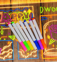 2025 LED Note Board with 7 Colors Pen,Magic Note Board Glowing Acrylic Message Marker Board with Light,Led Illuminated Drawing Board Light up Dry Erase Board with Stand for Office School Home 8 * 8In