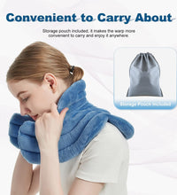 Neck Heating Pad Microwavable for Shoulders, Warmer Wrap Microwave Heating Pad for Neck and Shoulders for Pain Relief (Light Blue)