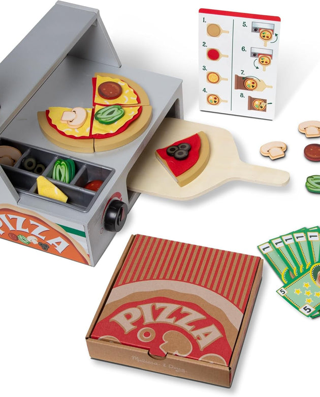 Top & Bake Wooden Pizza Counter Play Set (41 Pcs) - FSC Certified
