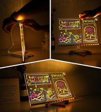 2025 LED Note Board with 7 Colors Pen,Magic Note Board Glowing Acrylic Message Marker Board with Light,Led Illuminated Drawing Board Light up Dry Erase Board with Stand for Office School Home 8 * 8In