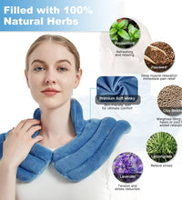Neck Heating Pad Microwavable for Shoulders, Warmer Wrap Microwave Heating Pad for Neck and Shoulders for Pain Relief (Light Blue)