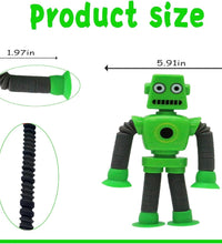 6PCS Telescopic Suction Cup Robot Toy,Pop Tubes,Toys for Kids,Toddler Travel Toys,Toddler Sensory Toys,Figette Toys,Fidget Toys for Kids,Treasure Box Prizes,Small Toys for Kids Prizes