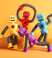 6PCS Telescopic Suction Cup Robot Toy,Pop Tubes,Toys for Kids,Toddler Travel Toys,Toddler Sensory Toys,Figette Toys,Fidget Toys for Kids,Treasure Box Prizes,Small Toys for Kids Prizes