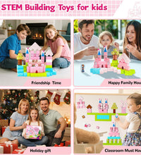 64 Pcs Magnetic Blocks-Princess Castle Collection World,Magnetic Building Blocks for 3+ Year Old Boys & Girls, Creative STEM Sensory Toys,Christmas Birthday Gifts for Kids Ages 3-8