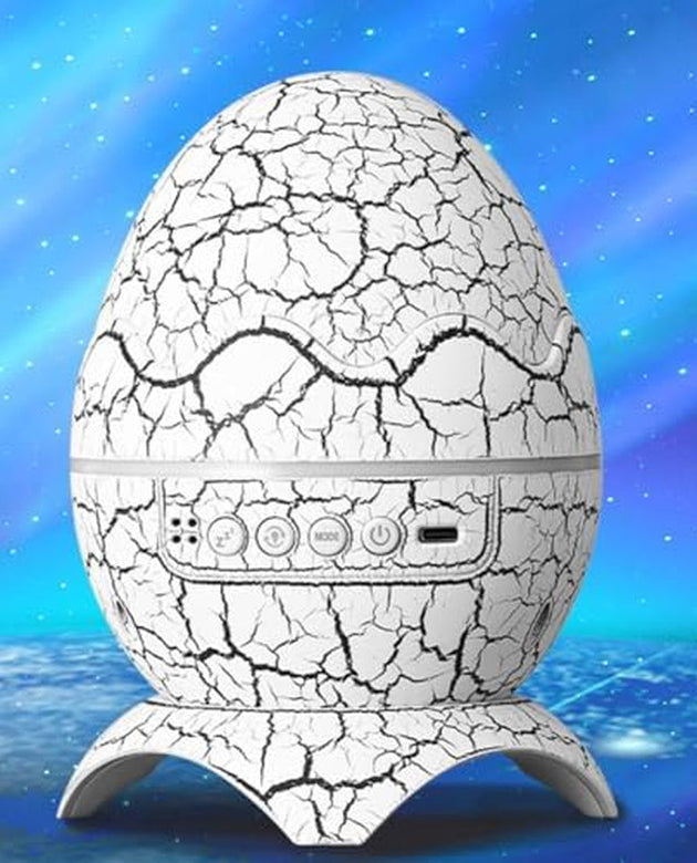 Dinoglow Egg Projector, Dinoglow 4 in 1 Northern Lights Projector, Night Lights, Dinosaur Egg Aurora Star Projector Night Light (White)