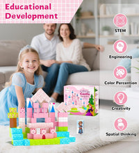 64 Pcs Magnetic Blocks-Princess Castle Collection World,Magnetic Building Blocks for 3+ Year Old Boys & Girls, Creative STEM Sensory Toys,Christmas Birthday Gifts for Kids Ages 3-8