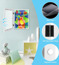 [2-Pack] Kids Art Frames, 8.5X11 Front Opening Kids Artwork Frames Changeable, White Artwork Display Storage Frame for Wall, Holds 50 Pcs, for 3D Picture, Crafts, Hanging Art, Portfolio