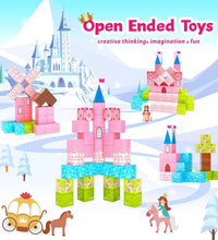 64 Pcs Magnetic Blocks-Princess Castle Collection World,Magnetic Building Blocks for 3+ Year Old Boys & Girls, Creative STEM Sensory Toys,Christmas Birthday Gifts for Kids Ages 3-8