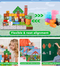 Magnetic Blocks |100PCS Magnetic Building Cube Game, Constructions Toys for Boys & Girls Age 3-4, 5 6 7 8 9 10, STEM Montessori Stacking Toy, Sensory Tiles Building Birthday for Toddlers