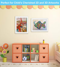 [2-Pack] Kids Art Frames, 8.5X11 Front Opening Kids Artwork Frames Changeable, White Artwork Display Storage Frame for Wall, Holds 50 Pcs, for 3D Picture, Crafts, Hanging Art, Portfolio
